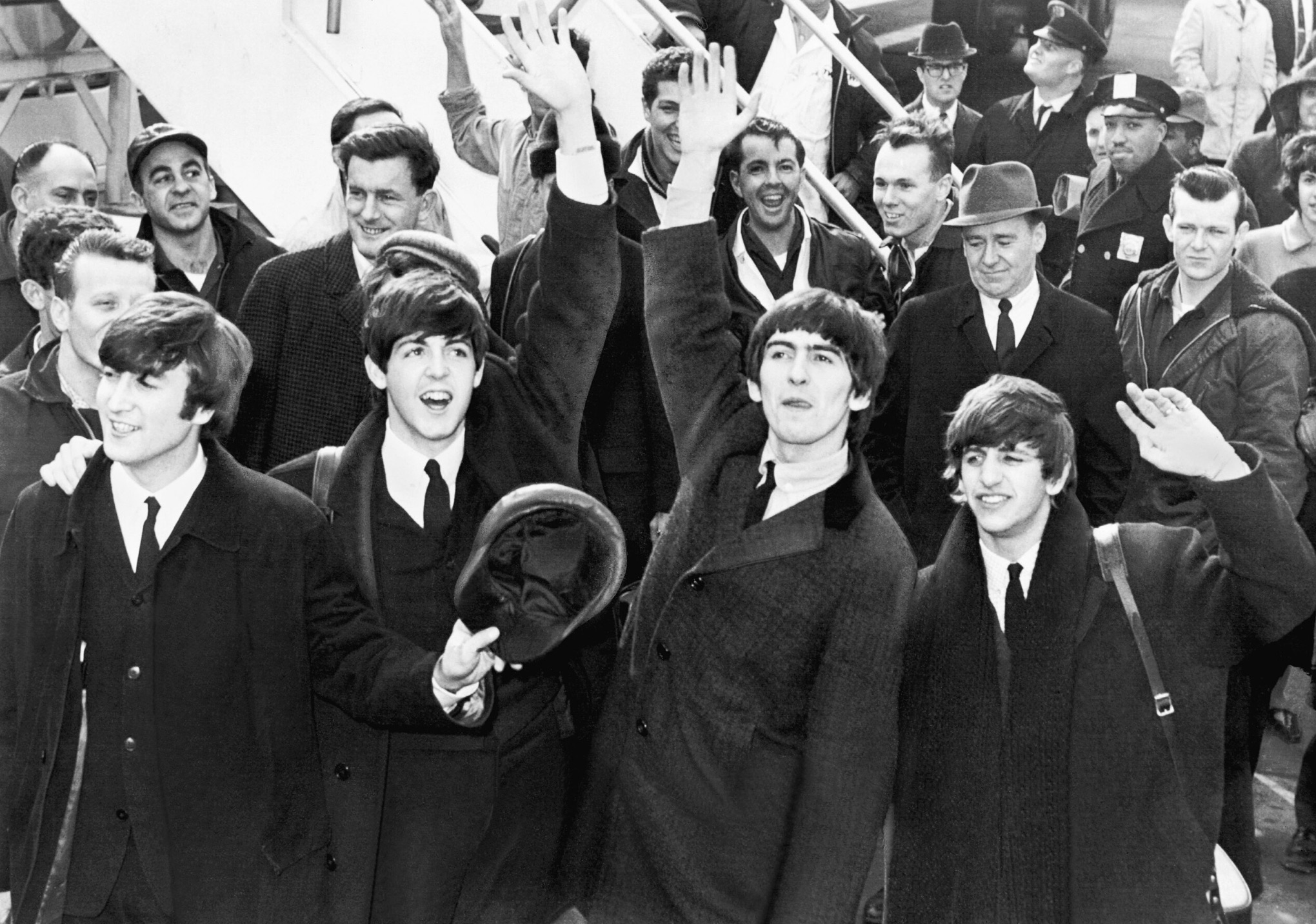 The Beatles arriving at John F. Kennedy International Airport 